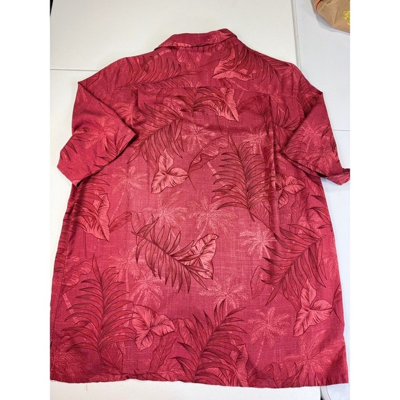 Batik Bay Mens Hawaiian Shirt Palm Tree Print Short Sleeve Casual Red L - Picture 2 of 7